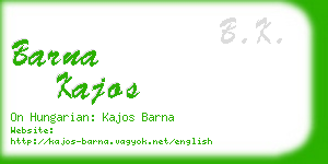 barna kajos business card